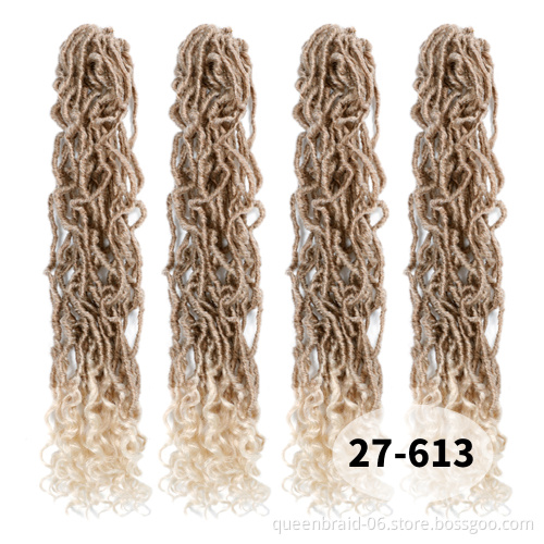 24inch Faux Locs Crochet Hair Curly New Soft Locs Crochet Hair for Black Women Pre Looped Synthetic Goddess Locs Braiding Hair